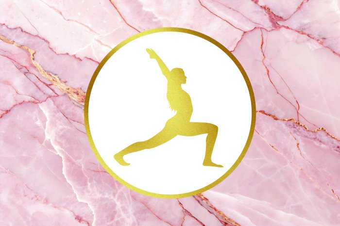 Fototapete Frau macht Yoga auf rosa Marmor