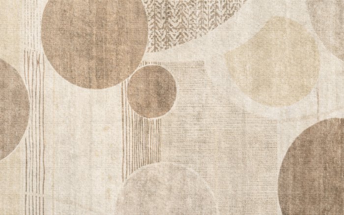 Fototapete Formen von Kreisen und Streifen in einer braunen Anordnung