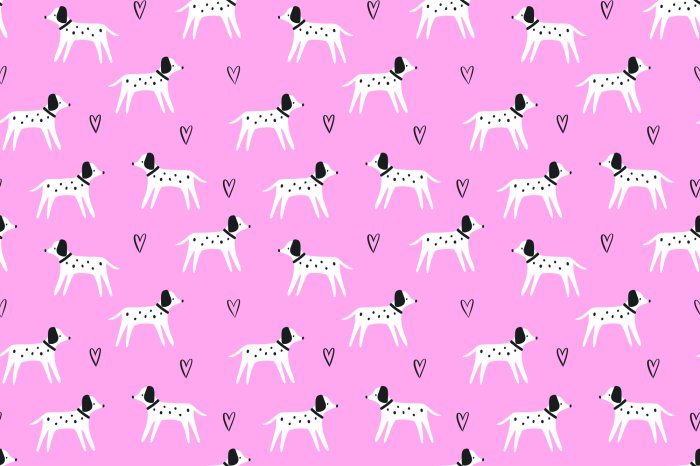 Fototapete Dalmatiner Hunde auf rosa Hintergrund