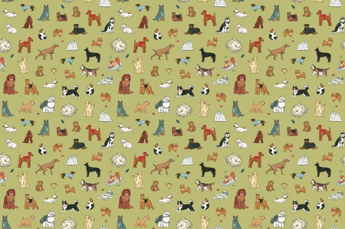 Fototapete Abstrakte kleine und große Hunde