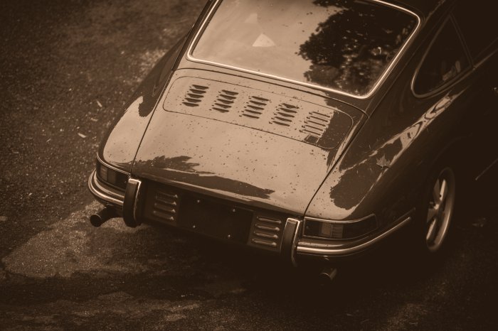 Fototapete Vintage Auto-Kofferraum