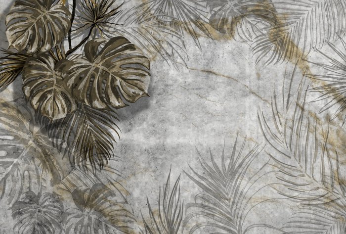 Fototapete Exotische Palmen- und Monstera-Blätter