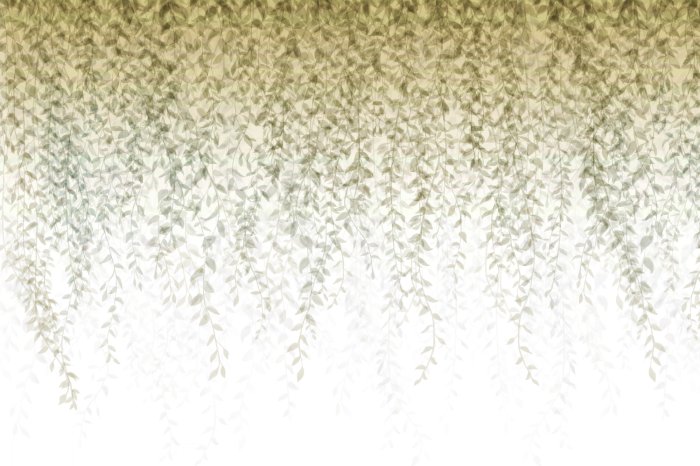 Fototapete Hängende braune Ranken mit Blättern