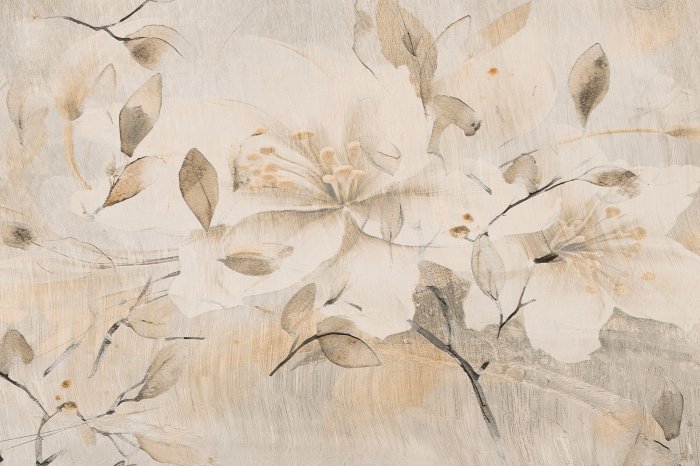 Fototapete Abstrakte Blume in beigen Farbtönen