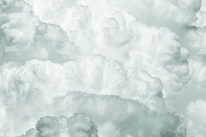 Fototapete Weiß-graue Wolken im skandinavischen Stil