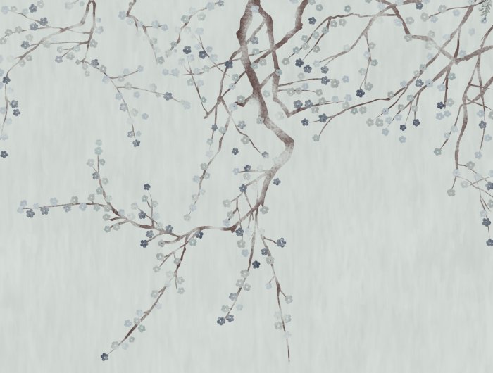 Fototapete Zarte Zweige mit Kirschblüten