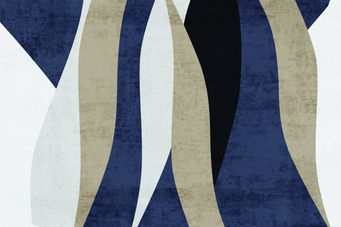 Fototapete Blau-beige Streifen im skandinavischen Stil