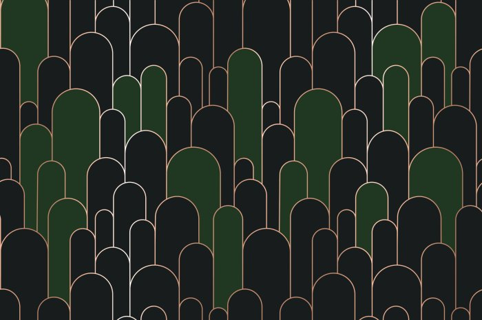 Fototapete Grau-grüne Bögen mit goldener Verzierung