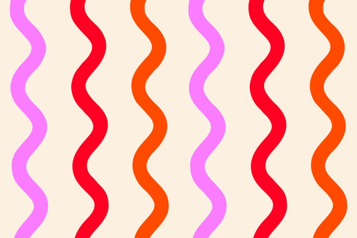 Fototapete Bunte Wellenformen im Pop-Art-Stil