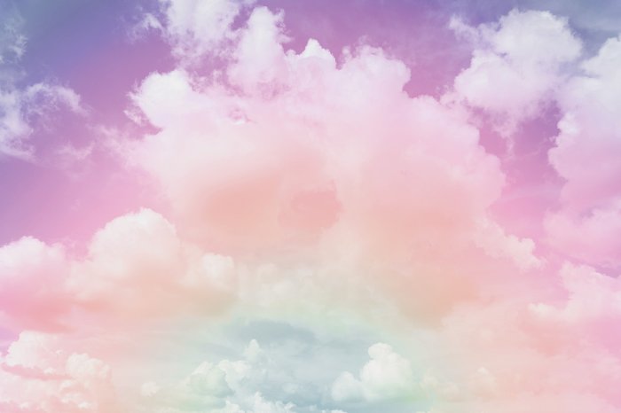 Fototapete Wolken am Regenbogenhimmel