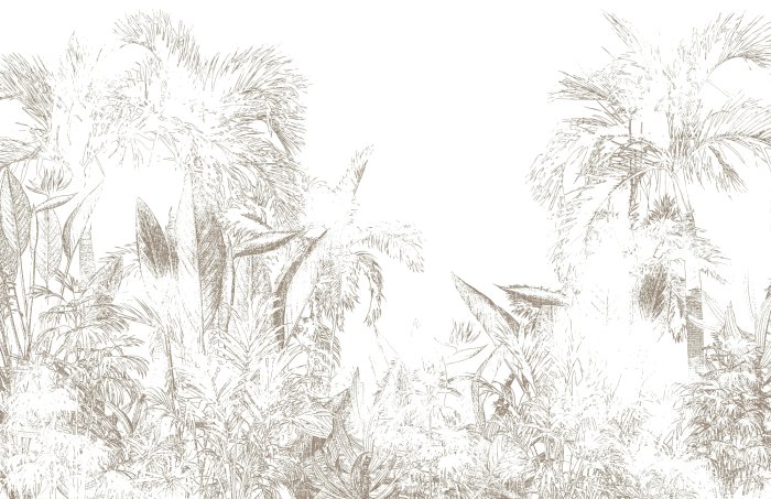 Fototapete Grüne Bäume Palmen und Bananenpflanzen in der Landschaft