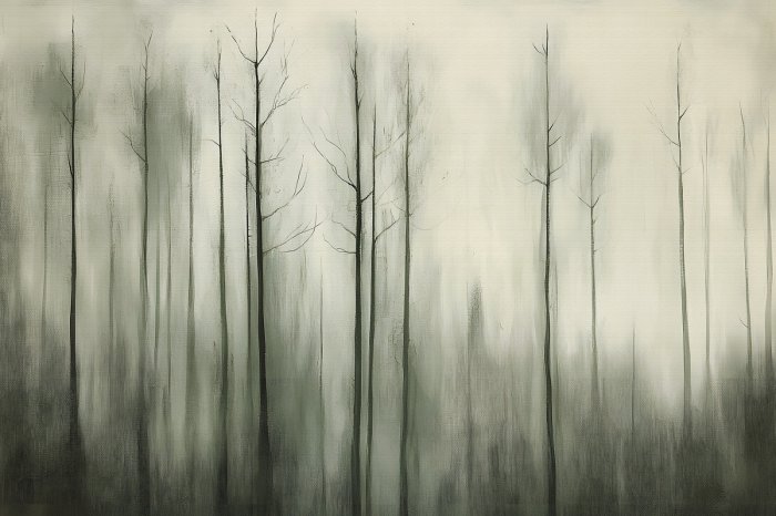 Fototapete Birkenhain in malerischer Komposition