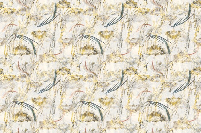 Fototapete Aquarell-Wildblumen und Löwenzahn in einem natürlichen Pflanzenmotiv