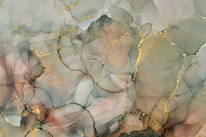 Fototapete Marmorierter Hintergrund im Aquarellstil mit goldenen Verzierungen