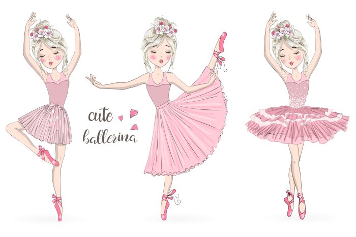 Fototapete Tanzende Ballerinas Kinder-Muster