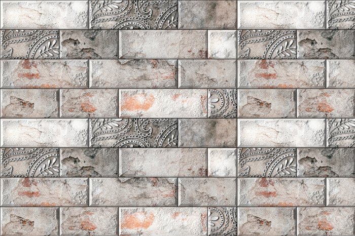 Fototapete Ziegelwand mit zartem Ornament