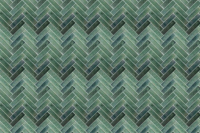 Fototapete Elegante Komposition grüner Fliesen