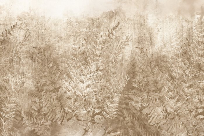 Fototapete Zarte braune Blätter auf hellem Hintergrund