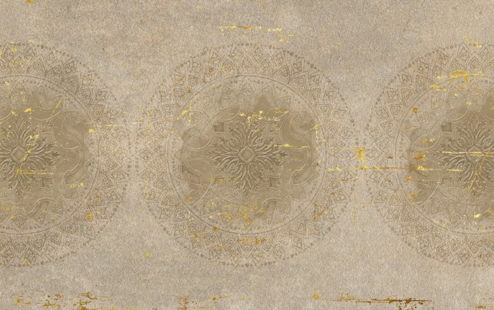 Fototapete Ornamente elegantes Muster auf texturiertem Betonhintergrund im Vintage-Stil