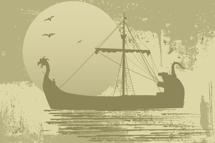 Fototapete Piratenschiff auf dem Meer vor dem Mondhintergrund