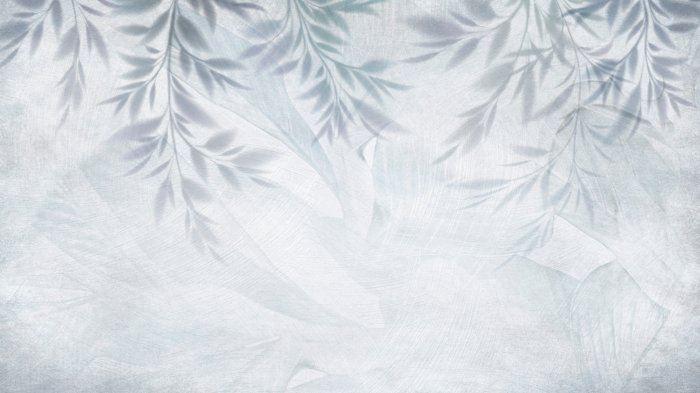 Fototapete Blätter auf einem blauen Hintergrund Botanische Texturmuster