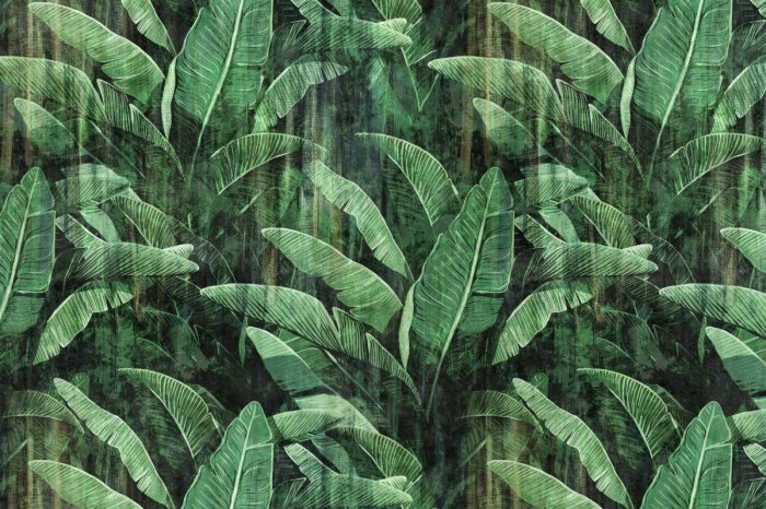 Fototapete Vintage tropische Blätter
