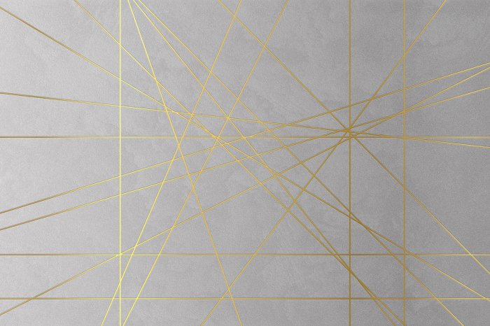 Fototapete Goldene Linien auf Betonimitat - eine moderne Komposition