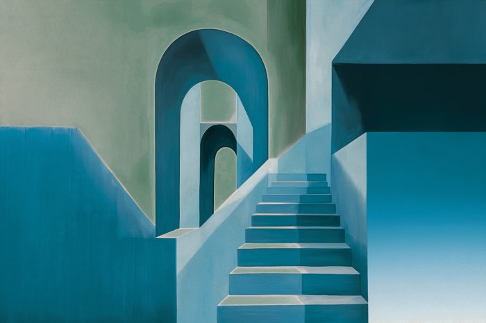 Fototapete Geometrische Formen mit Treppen