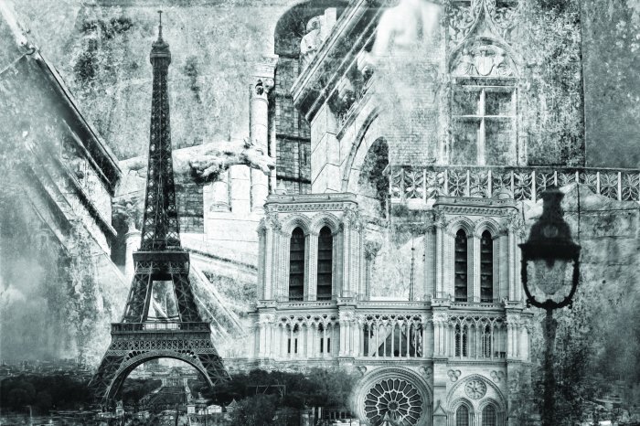 Fototapete Monochromatische Darstellung von Paris