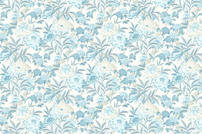 Fototapete Wiese mit wilden blauen Blumen