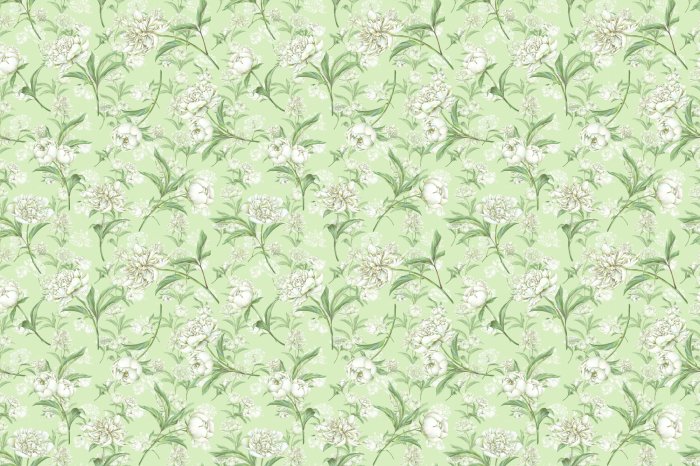 Fototapete Zarte weiße Pfingstrosen in Grün