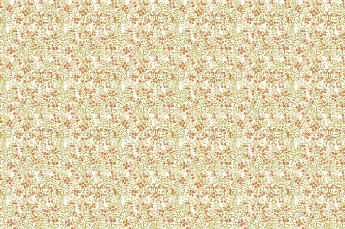 Fototapete Kleine rote Blumen zwischen Blättern