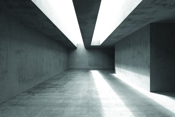 Fototapete Raum in der Betonarchitektur