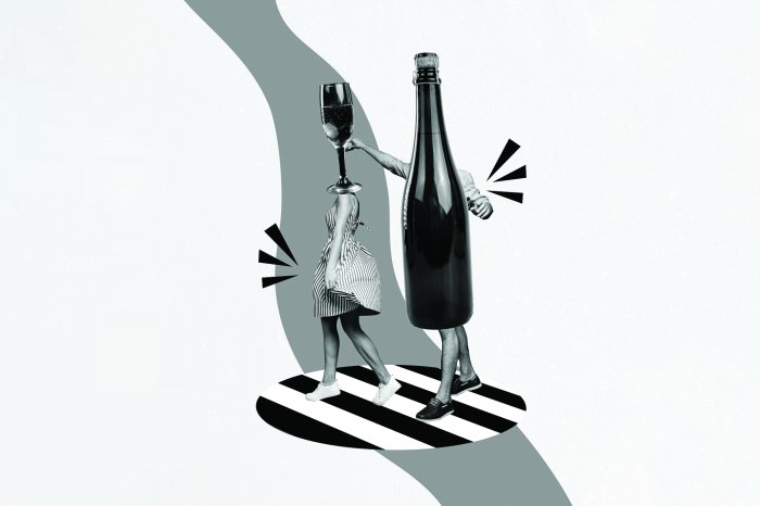 Fototapete Abstrakte Darstellung eines Weinglases und Wein