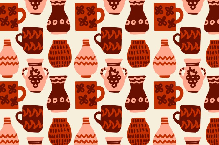 Fototapete Handbemalte Tongefäße