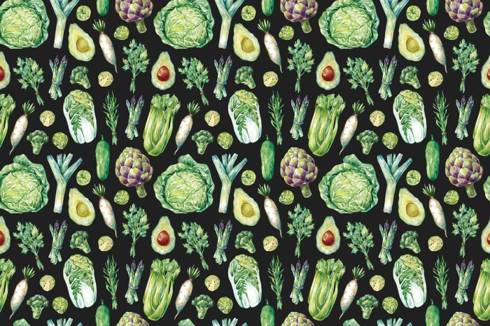 Fototapete Verschiedene Gemüse auf schwarzem Hintergrund