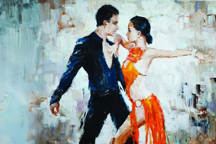 Fototapete Frau und Mann im Gesellschaftstanz