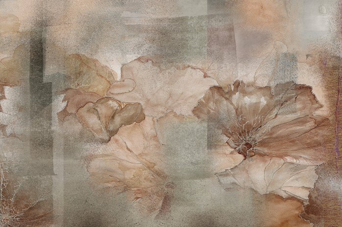 Fototapete Zarte Blumen auf strukturiertem Hintergrund