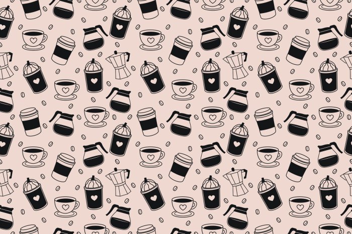 Fototapete Aromatische Komposition von Kaffeebohnen mit Tassen