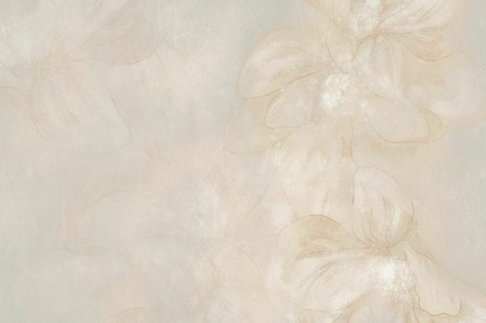 Fototapete Zarte Blütenblätter an einer beigen Wand