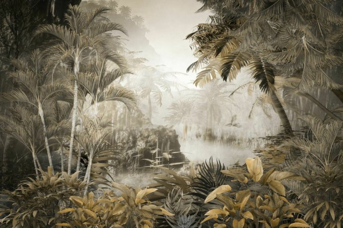 Fototapete Tropischer Wald mit Palmen