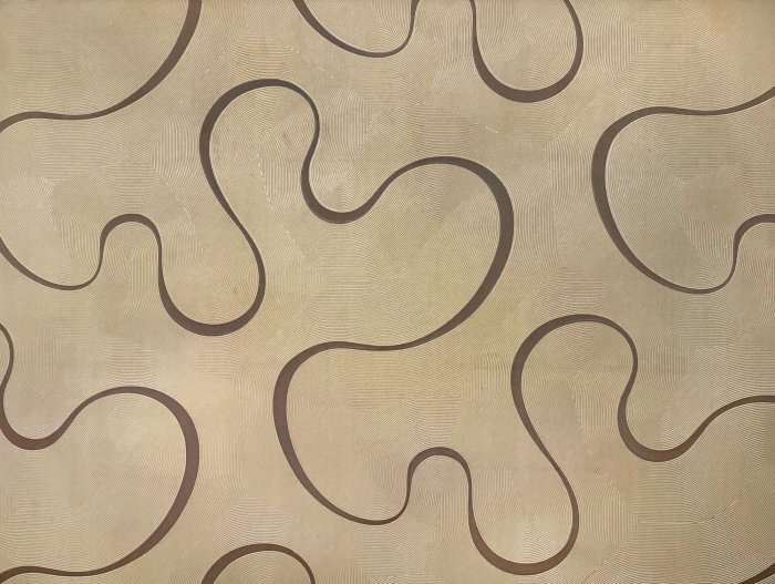 Fototapete Braune wellenförmige Linien auf Textur