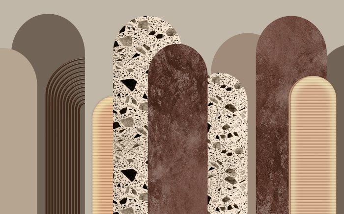 Fototapete Verschiedene Strukturen auf braunen Bögen