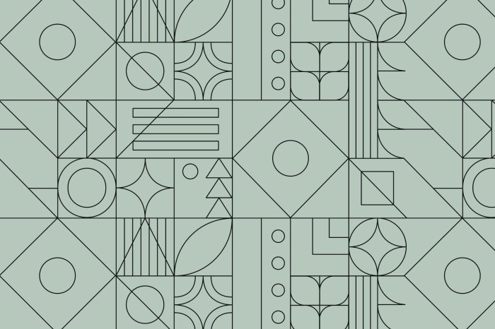 Fototapete Schwarze Linien in geometrischen Formen