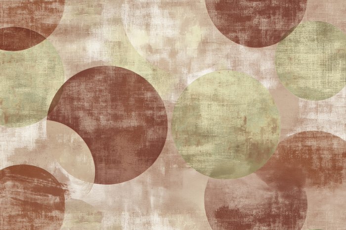Fototapete Braune und grüne geometrische Kreise