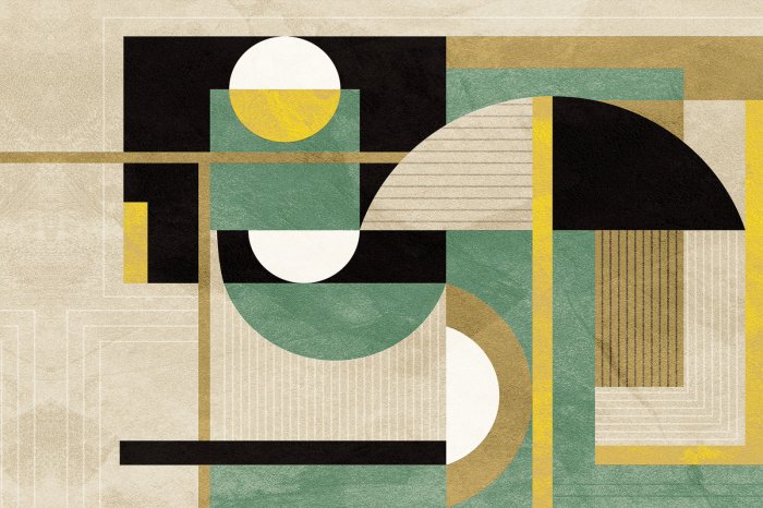 Fototapete Geometrische Formen mit goldener Verzierung