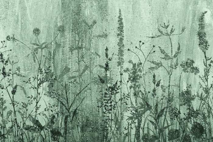 Fototapete Wildblumenwiese auf Beton