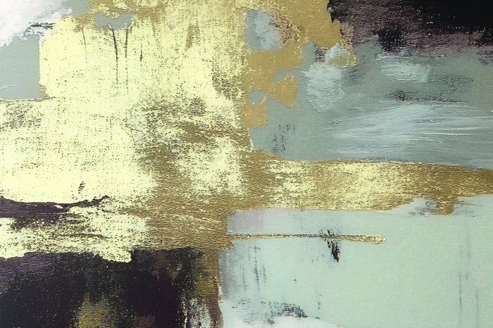 Fototapete Betonwand mit goldener Verzierung