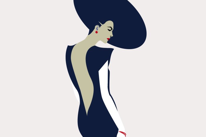 Fototapete Frau mit Hut auf hellem Hintergrund