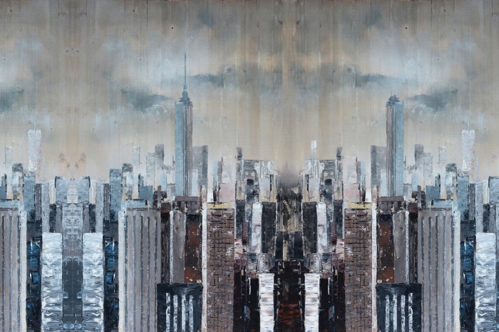 Fototapete Imitation einer gemalten Stadt in den USA